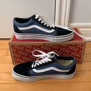 Old Skool Vans Blue and white